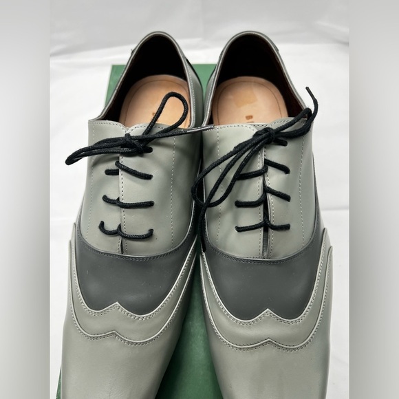 Custom two toned grey shoes with black soles. (MB2) main image 3